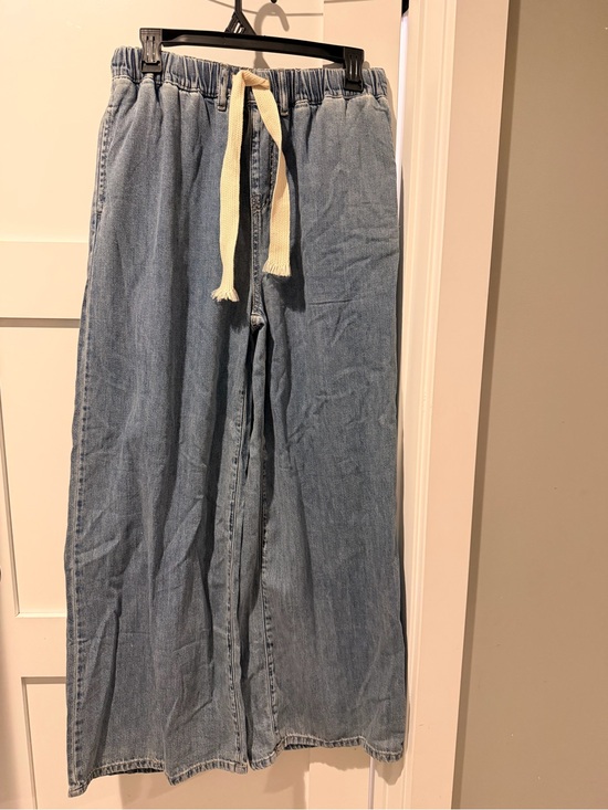 Zenana Outfitters Denim - ZENANA Light Blue Drawstring Relaxed Fit Jeans